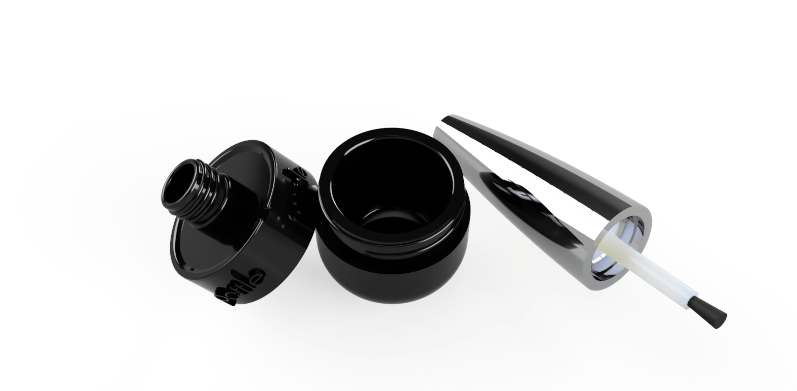 Black Refillable Nail Bottle
