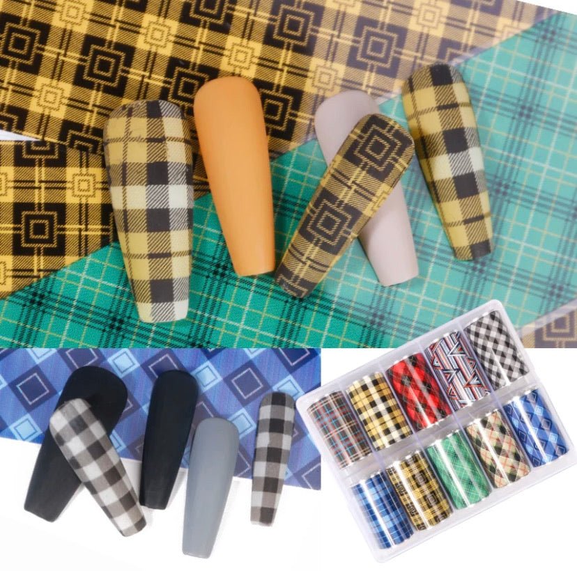 90s Grunge Plaid Nail Foils - Pottle