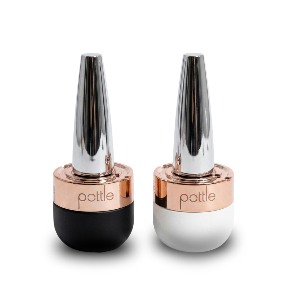 Ebony &amp; Ivory refillable nail polish bottle set - Pottle