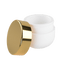 White Glass pot with Gold Lid