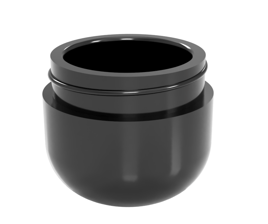 Pottle CLEARANCE - Black Pottle glass pot, cream pot storage, skincare